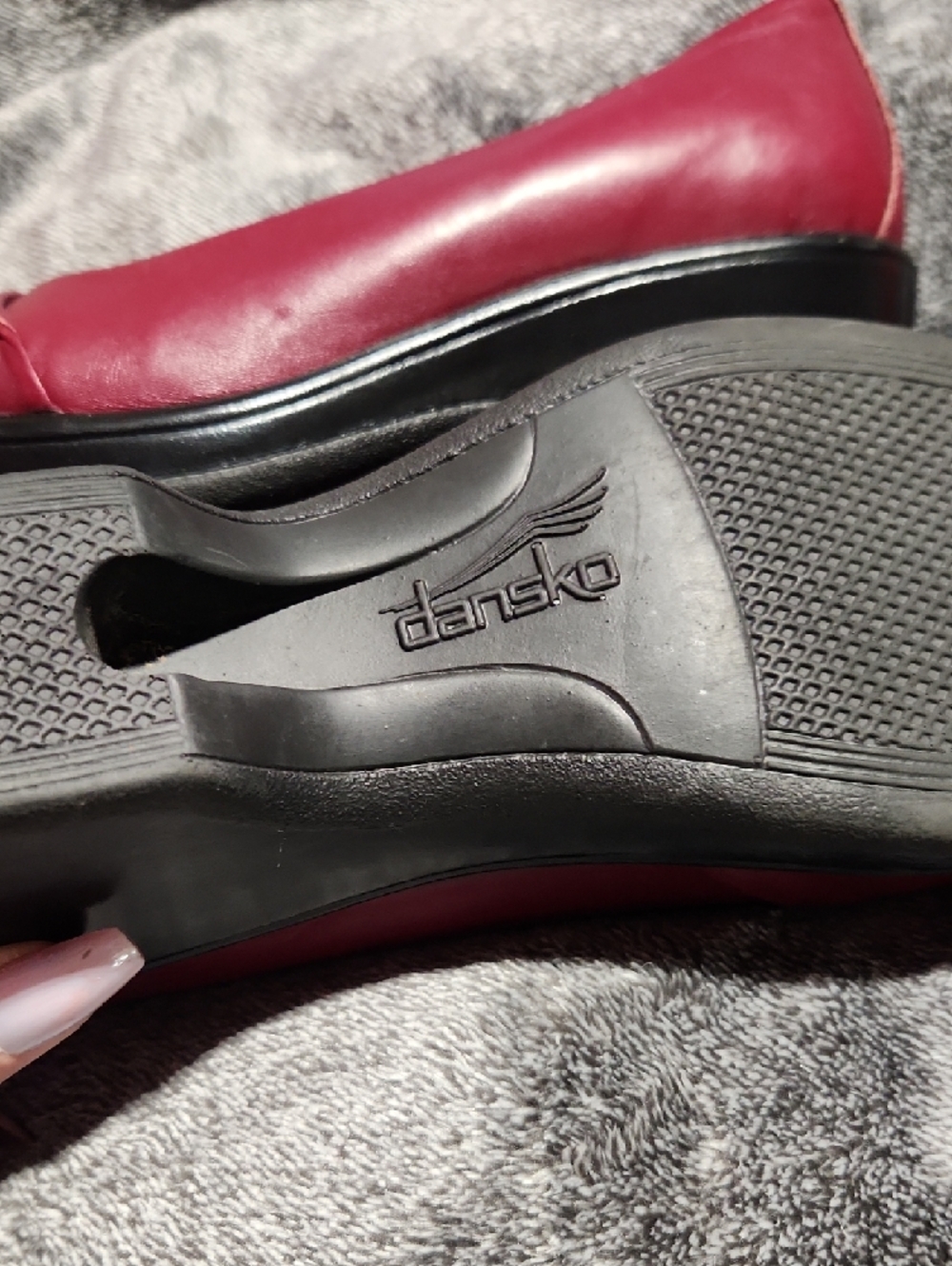 Dansko Burgundy Leather Wedge Pumps - Picture 3 of 3